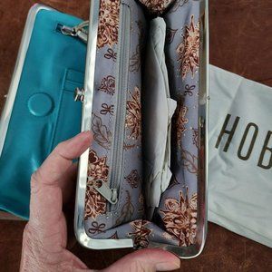HOBO clutch wallet aqua NWT Lauren